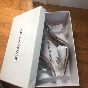 Designer INSPIRED Amina Muaddi glass heels